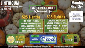 Green Point Wellness - Linthicum BWI - Monday Deals 11/3