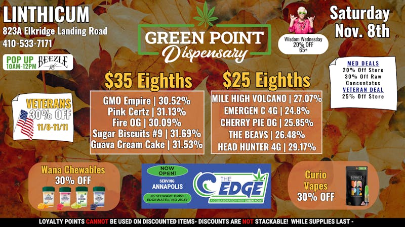 Green Point Wellness - Linthicum Saturday Deals! 11/08