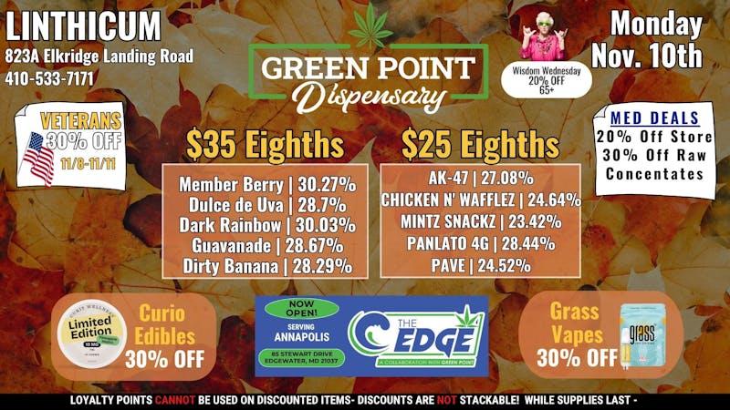Green Point Wellness - Linthicum BWI - Monday Deals 11/10