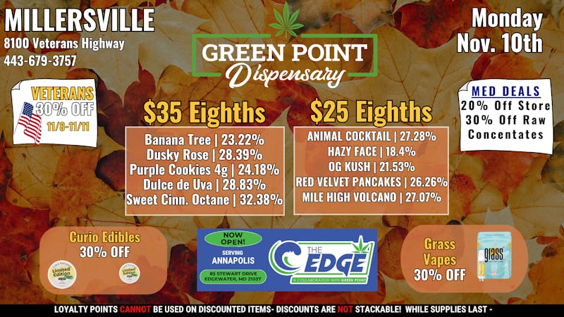 Green Point Wellness - Millersville Happy Monday 11/10/2025