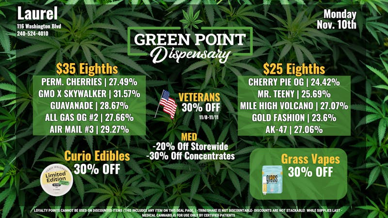 Green Point Wellness - Laurel Fabulous Fall deals for Monday 11/10