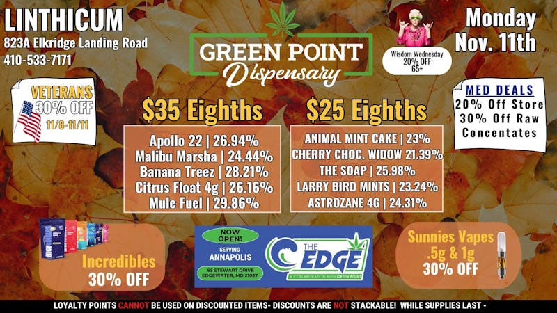 Green Point Wellness - Linthicum BWI - Tuesday Deals! 11/11
