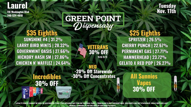 Green Point Wellness - Laurel Tuesday Deals at Laurel!!
