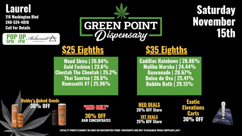 Green Point Wellness - Laurel 11/15 Laurel Deals