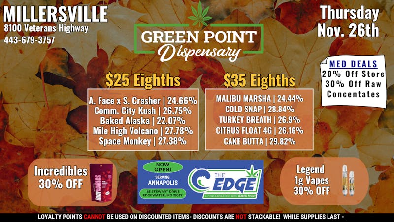 Green Point Wellness - Millersville Happy Thanksgiving from GreenPoint