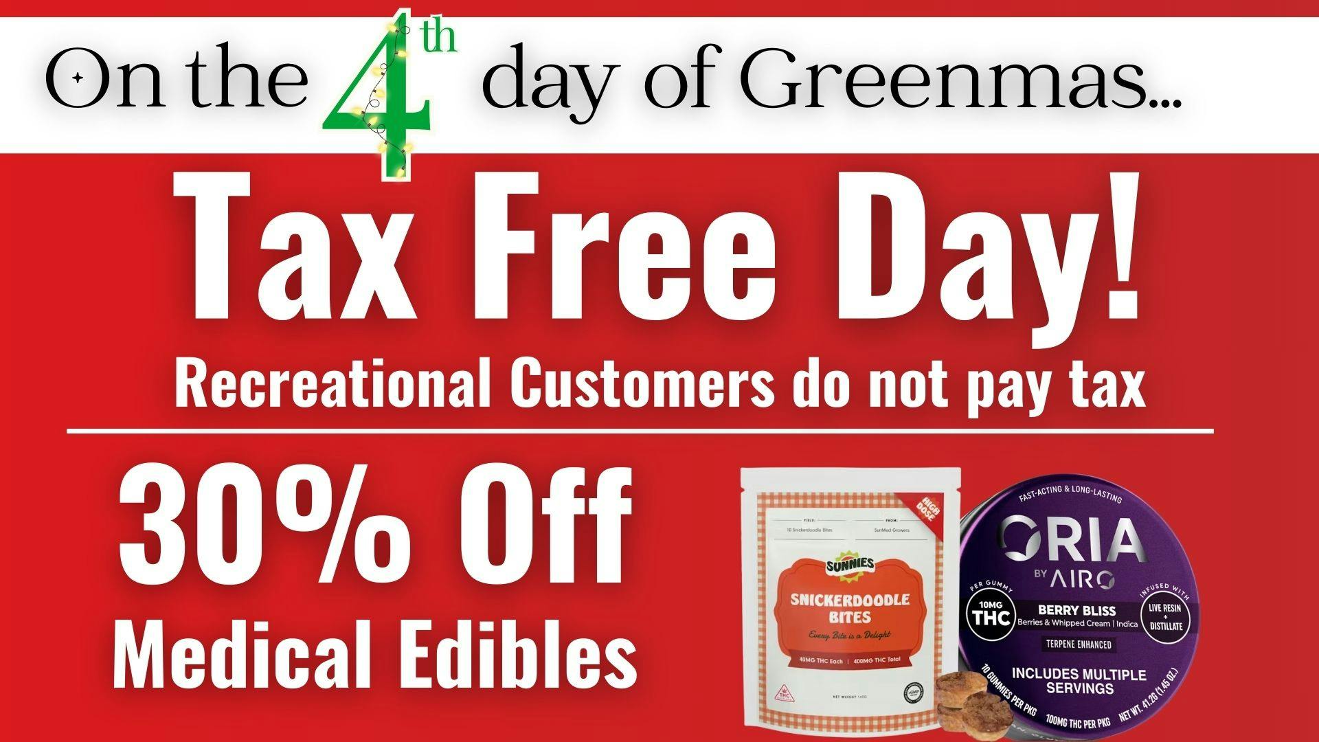 Green Point Wellness - Linthicum The 4th Day of Greenmas! Tax Free Tuesday