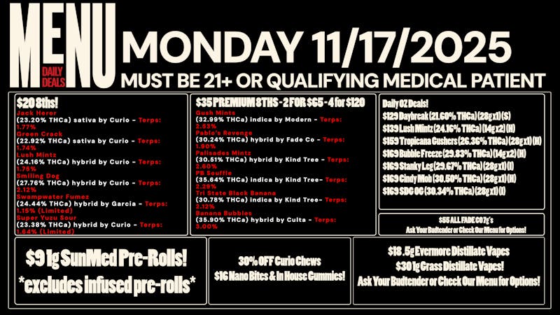 Revolution Releaf - Laurel $20 8ths, $35 Premium 8ths & $55 7gs