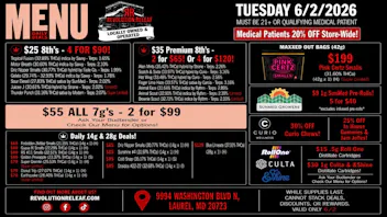 Revolution Releaf - Laurel $25 8ths, $35 Premium 8ths, $55 7gs & More!