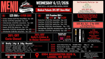 Revolution Releaf - Laurel $25 8ths, $35 Premium 8ths, $55 7gs & More!