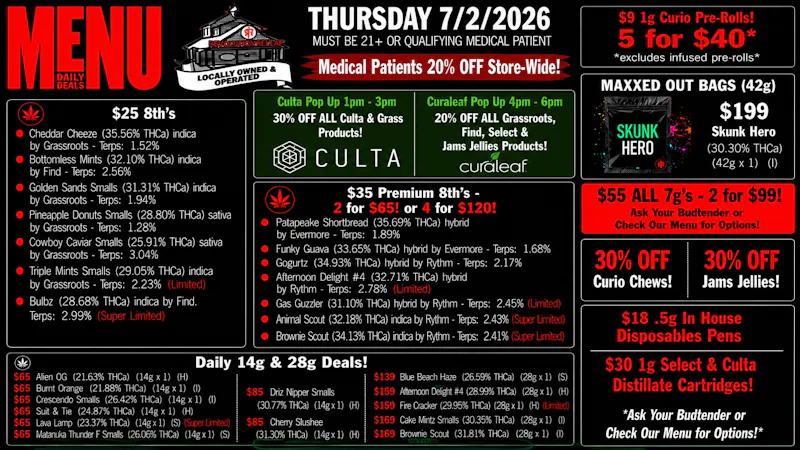 Revolution Releaf - Laurel $25 8ths, $35 Premium 8ths, $55 7gs & More!