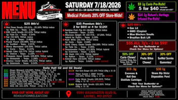 Revolution Releaf - Laurel $25 8ths, $35 Premium 8ths, $55 7gs & More!