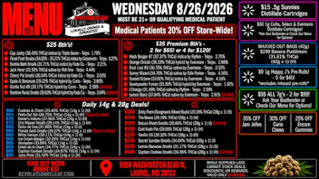 Revolution Releaf - Laurel $25 8ths, $35 Premium 8ths, $55 7gs & More!