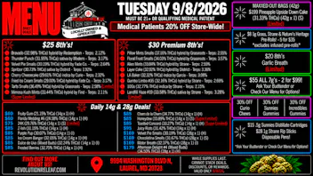 Revolution Releaf - Laurel $25 8ths, $30 Premium 8ths, $55 7gs & More!