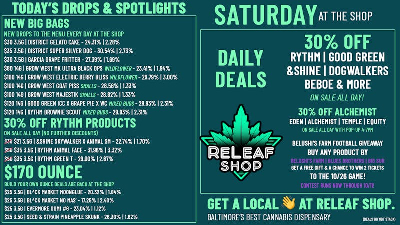 ReLeaf Shop Saturday Drops & Spotlight