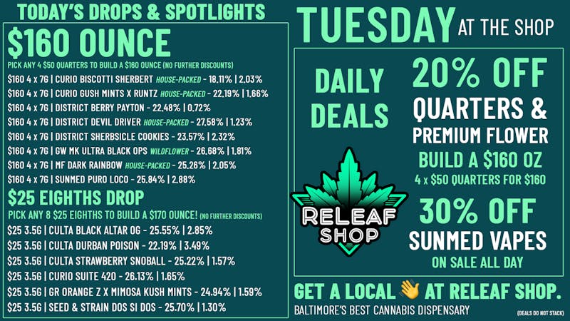 ReLeaf Shop Tuesday Drops & Deals!