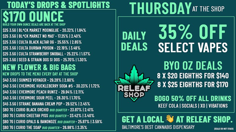 ReLeaf Shop Thursday Drops & Deals