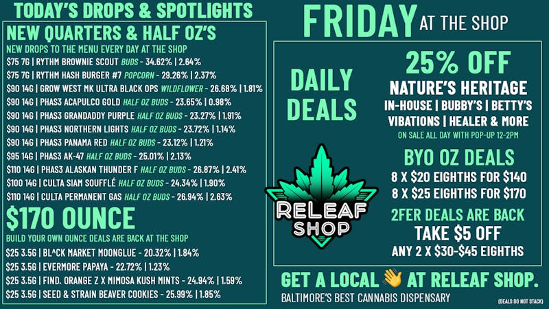 ReLeaf Shop Friday Drops & Deals