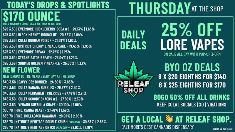 ReLeaf Shop Thursday Drops & Deals