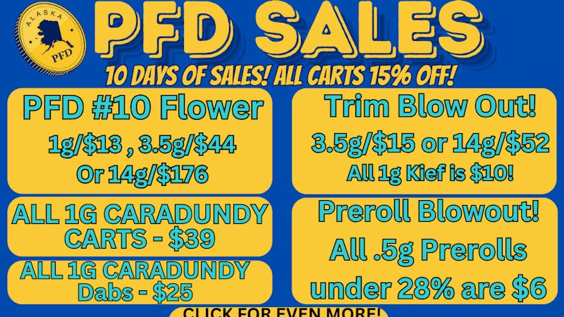 House of Green PFD SALE! +15% Off Carts & Disposables in Spenard!