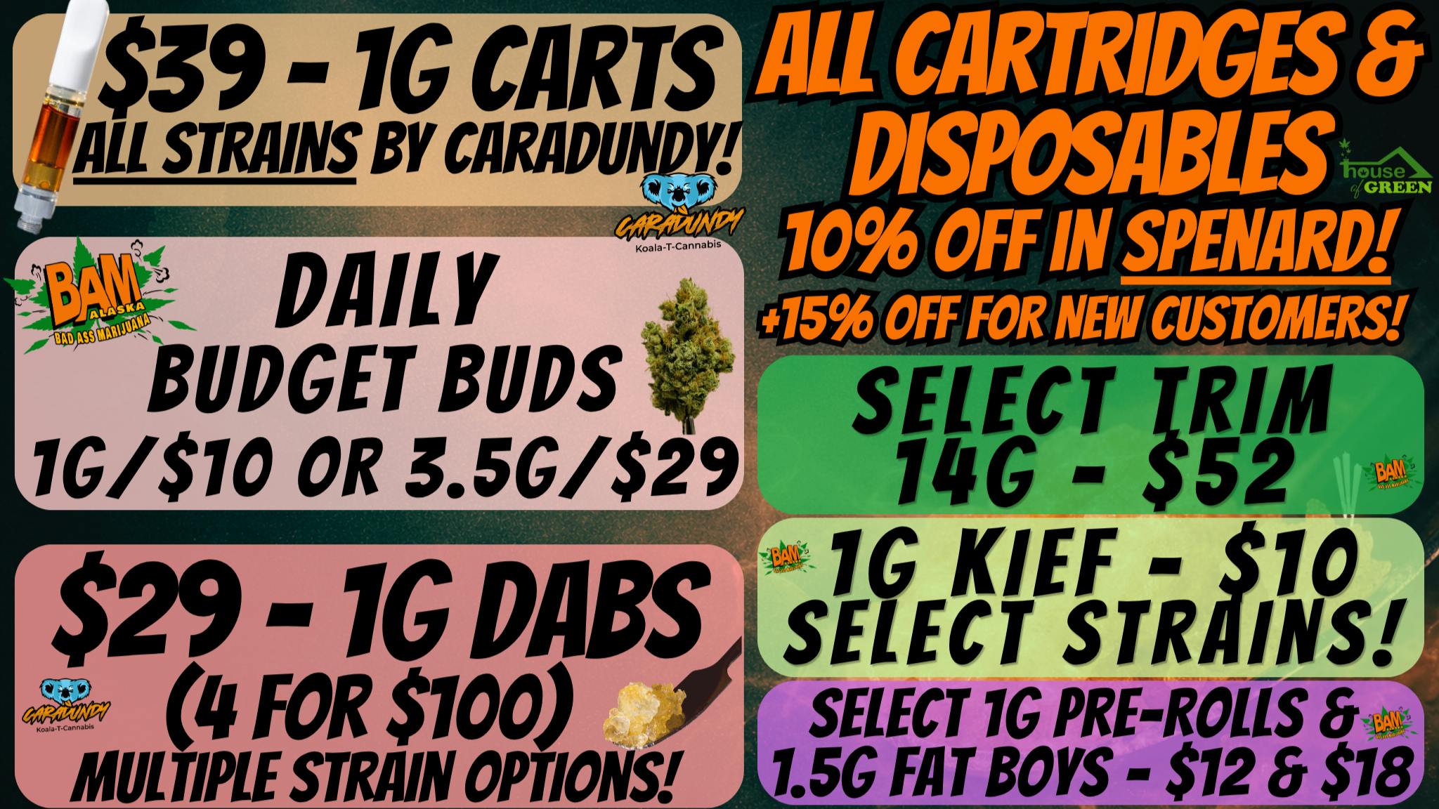 House of Green ALL Carts & Disposables 10% OFF + MORE in Spenard!