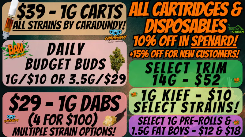 House of Green ALL Carts & Disposables 10% OFF + MORE in Spenard!