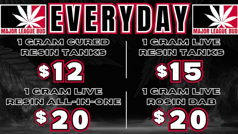 Major League Bud Everyday Cured Resin/Live Resin & Rosin Carts-Dabs