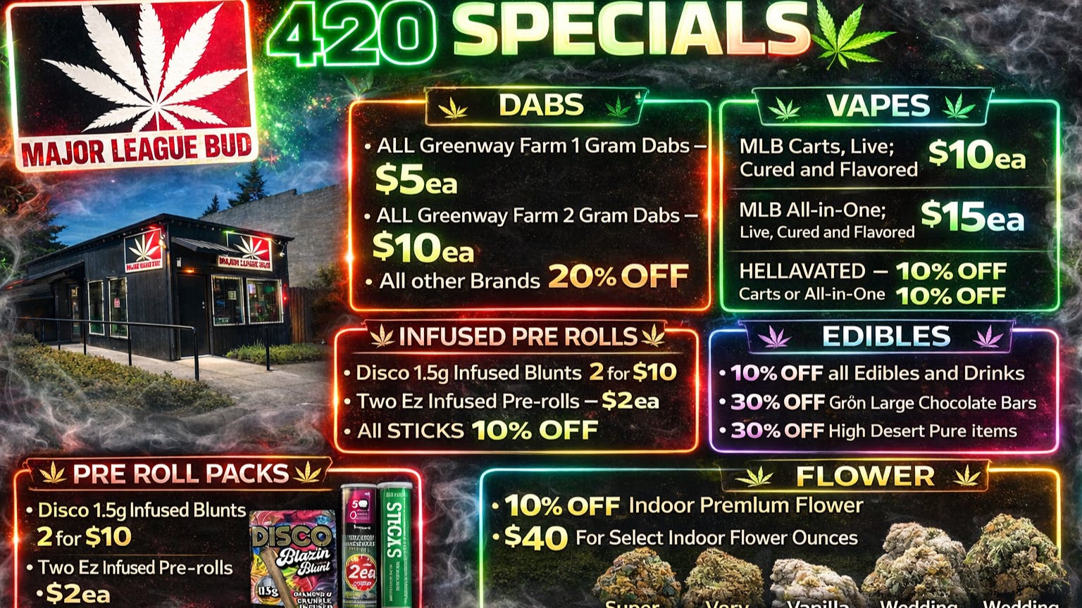 Major League Bud NO GIMMICKS-CRAZY MUST SEE 4:20 PRICES & DEALS!!!