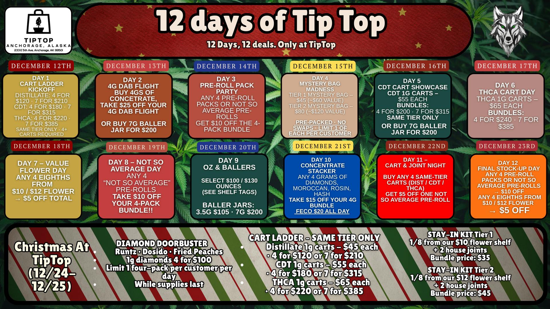 Tip Top 12 Days of Tip Top!!! New Deal everyday!