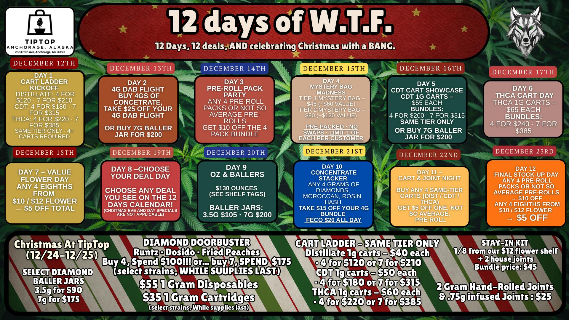 Tip Top 12 Days of Tip Top!!! New Deal everyday!