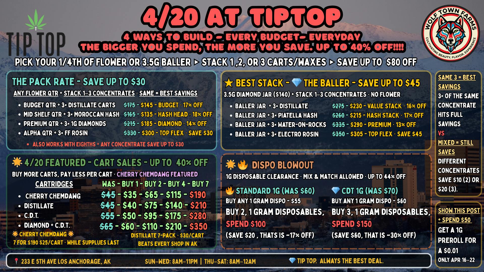 Tip Top 🐺 PACK RATE — 4 Ways to Save · Up to 40% Off