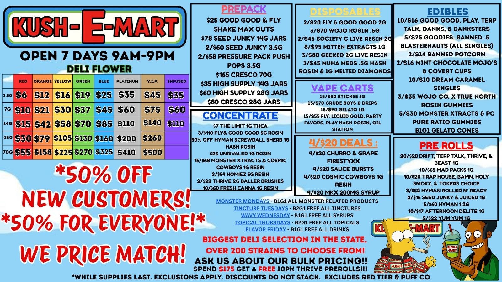 Kush E Mart 50% OFF EVERYTHING! HAPPY MEMORIAL DAY!!