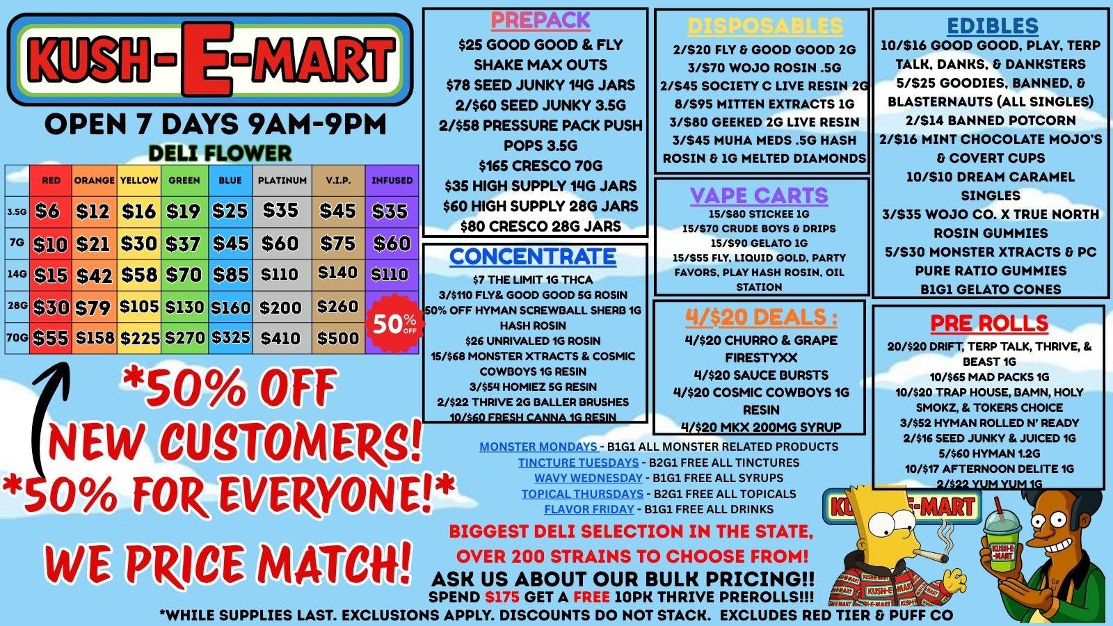 Kush E Mart 50% OFF EVERYTHING! HAPPY MEMORIAL DAY!!