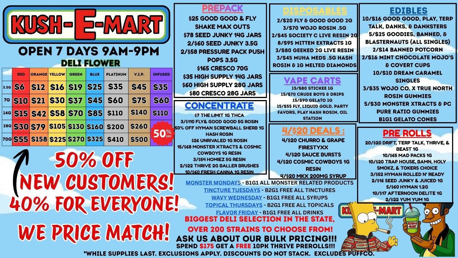 Kush E Mart 50% OFF NEW CUSTOMERS • 40% OFF EVERYONE STOREWIDE