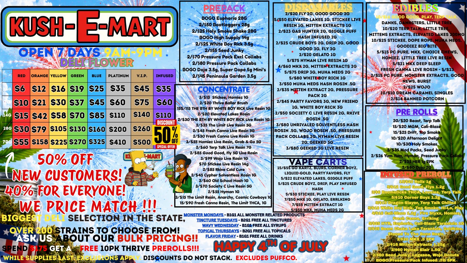 Kush E Mart HAPPY FOURTH OF JULY! + 50% OFF NEW CUSTOMERS!!