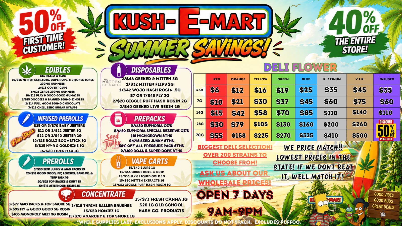 Kush E Mart 50% OFF NEW CUSTOMERS! + 40% OFF SUMMER SAVINGS!
