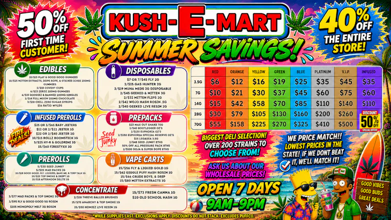 Kush E Mart 50% OFF FIRST TIME! & 40% OFF DAILY