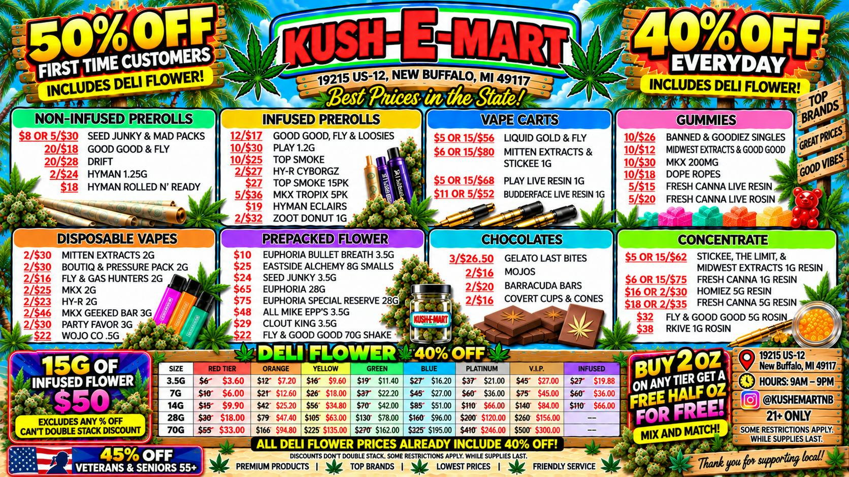 Kush E Mart FREE HALF OZ WHEN YOU BUY ANY 2 OZ — ANY TIER!