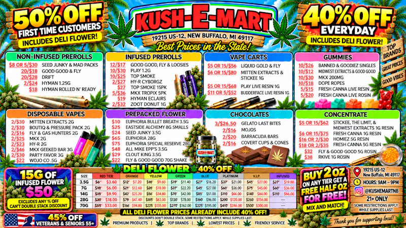 Kush E Mart FREE HALF OZ WHEN YOU BUY ANY 2 OZ — ANY TIER!