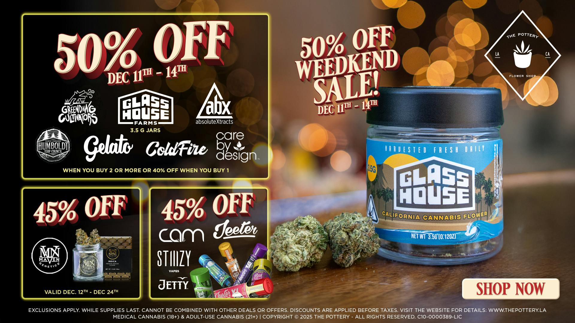 The Pottery Weed Dispensary Los Angeles ☃️50% OFF🎄WEEDKEND SALE🎅