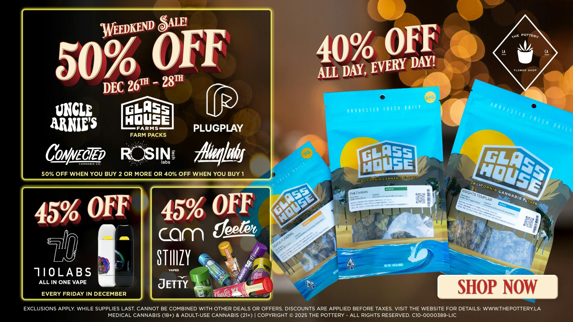 The Pottery Weed Dispensary Los Angeles ☃️50% OFF🎄WEEDKEND SALE🎅