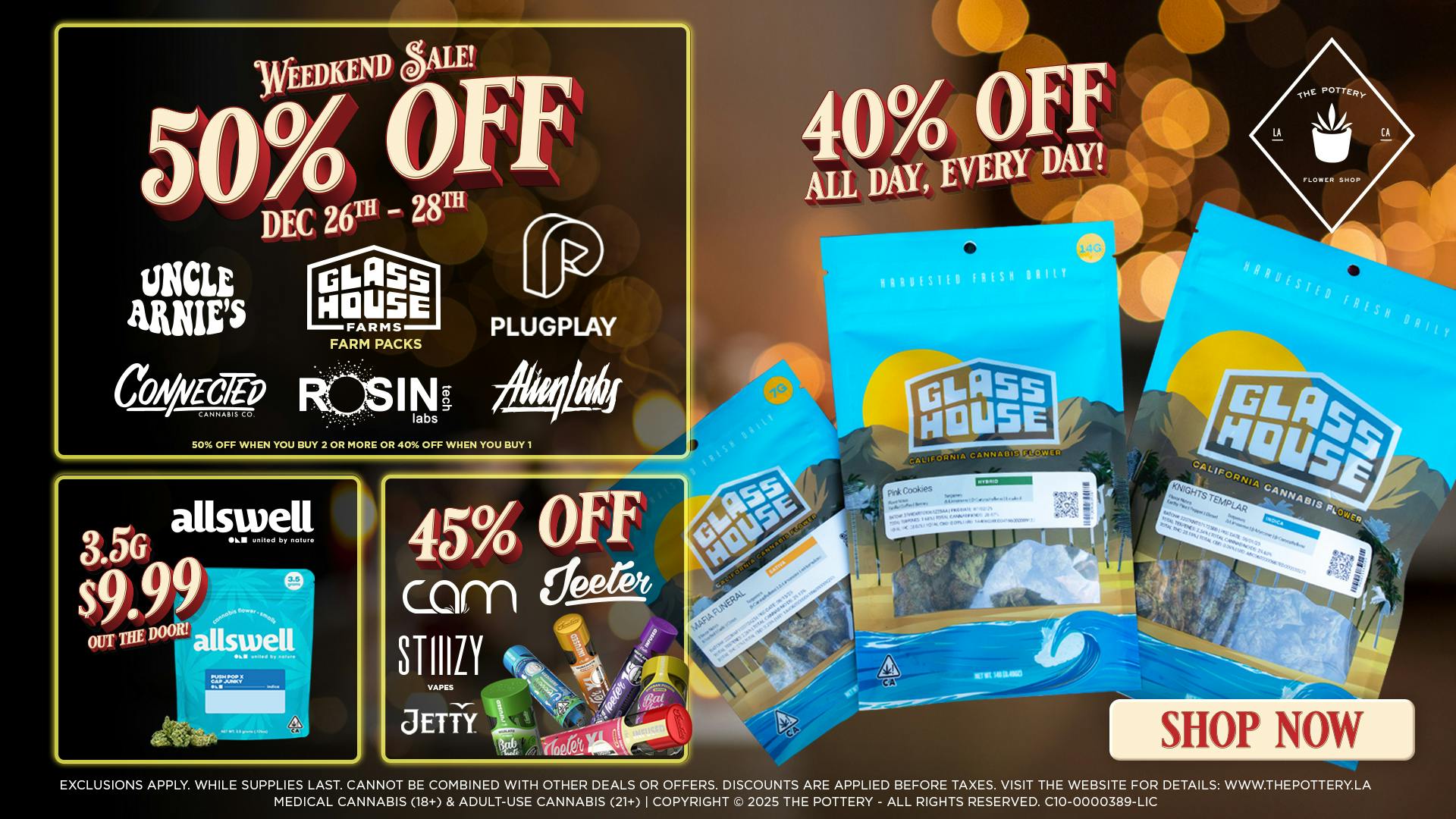 The Pottery Weed Dispensary Los Angeles 🎄50% OFF WEEDKEND SALE🎄