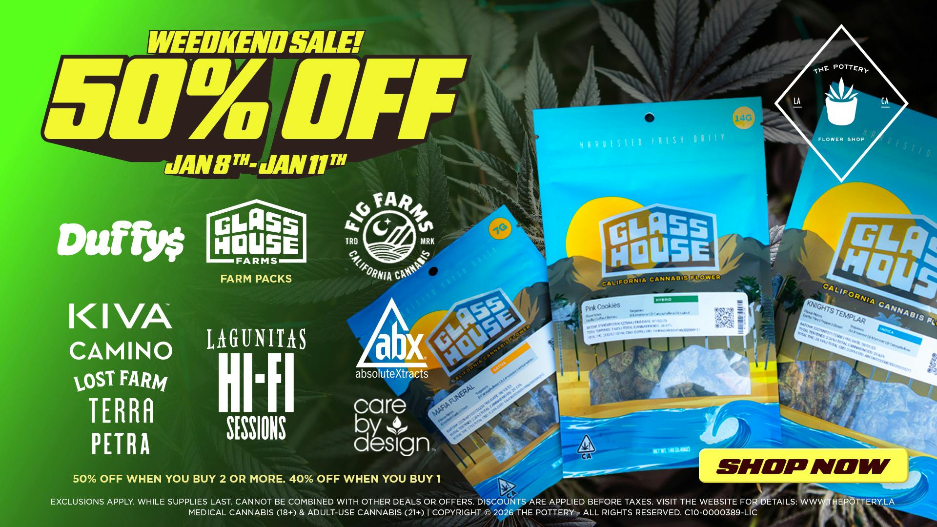 The Pottery Weed Dispensary Los Angeles 🔥50% OFF🔥WEEDKEND SALE🔥