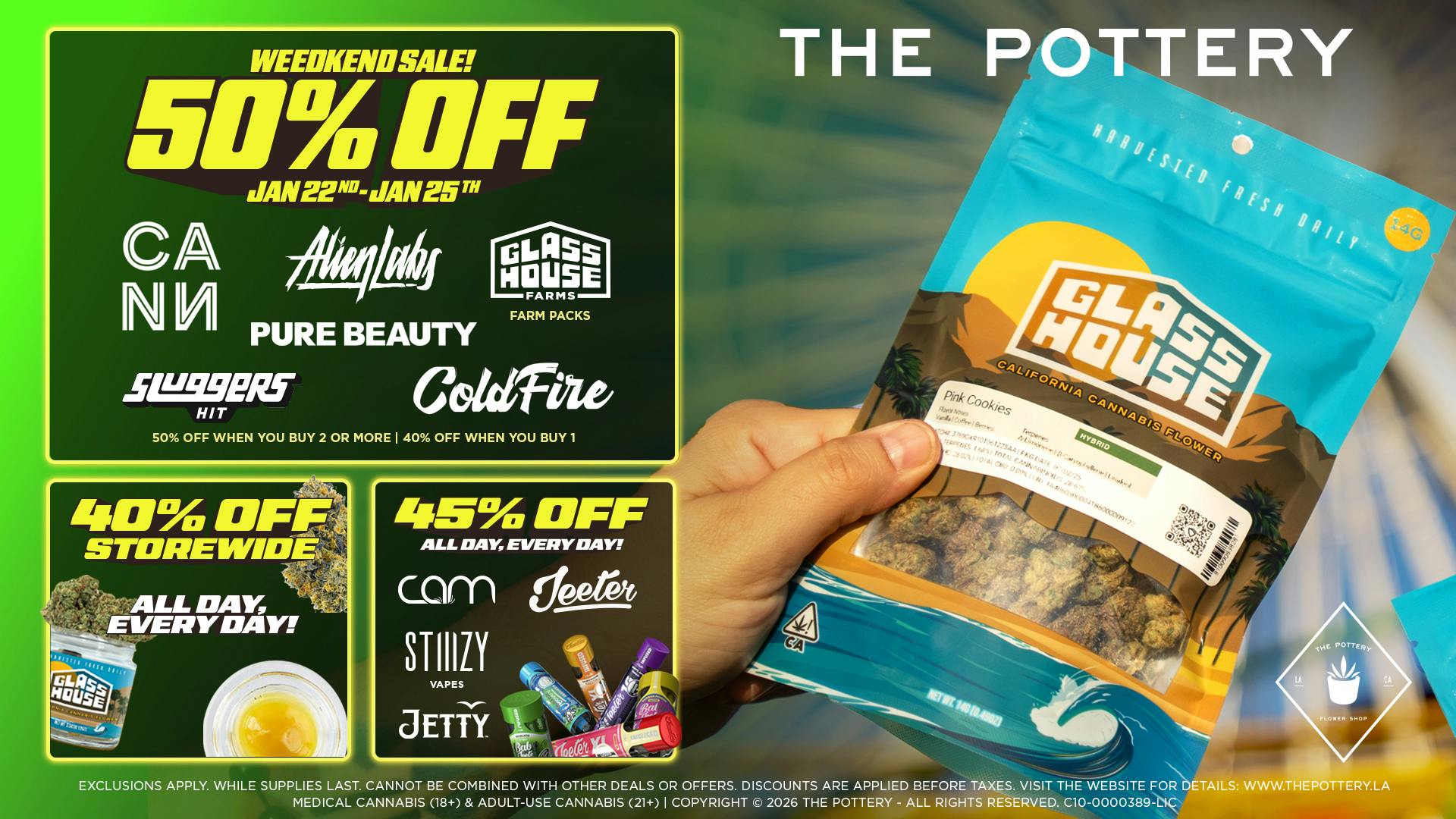 The Pottery Weed Dispensary Los Angeles 🔥50% OFF🔥WEEDKEND SALE🔥
