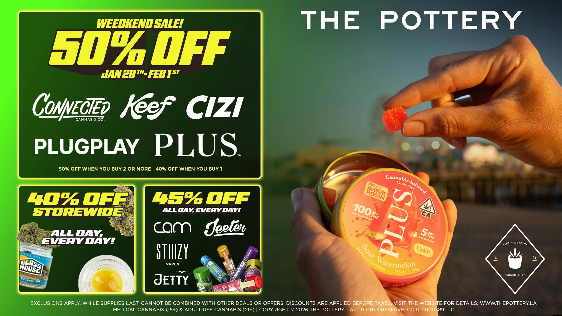 The Pottery Weed Dispensary Los Angeles 🔥50% OFF🔥WEEDKEND SALE🔥