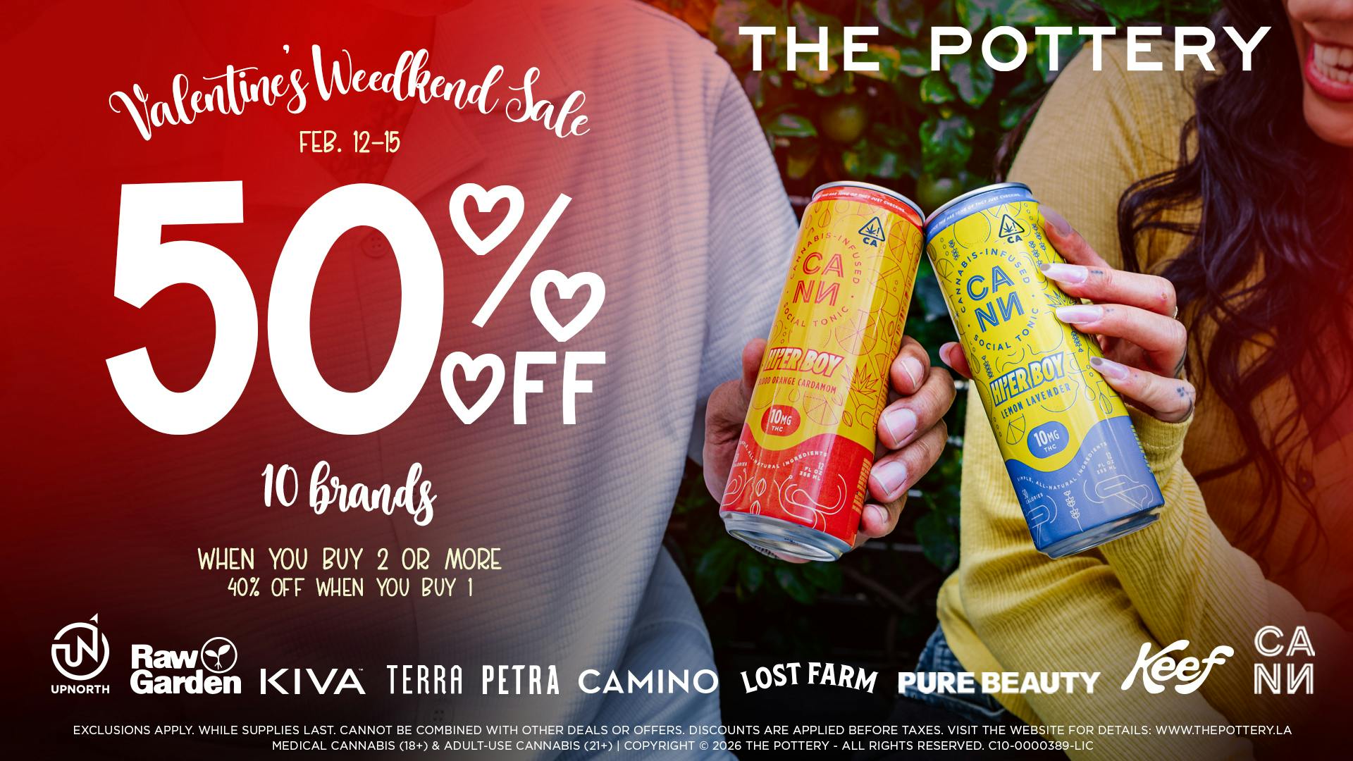 The Pottery Weed Dispensary Los Angeles ❤️50% OFF 10 BRANDS❤️ VALENTINE'S WEEDKEND SALE!❤️