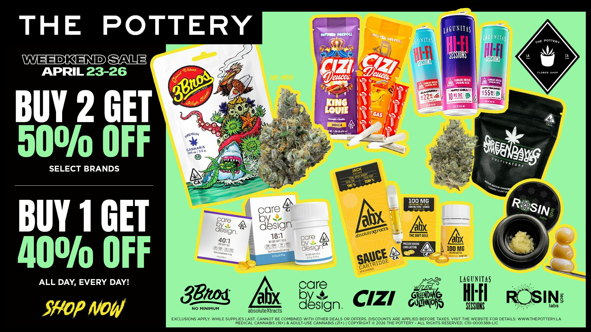 The Pottery Weed Dispensary Los Angeles 🔥50% OFF SELECT BRANDS🔥WEEDKEND SALE🔥