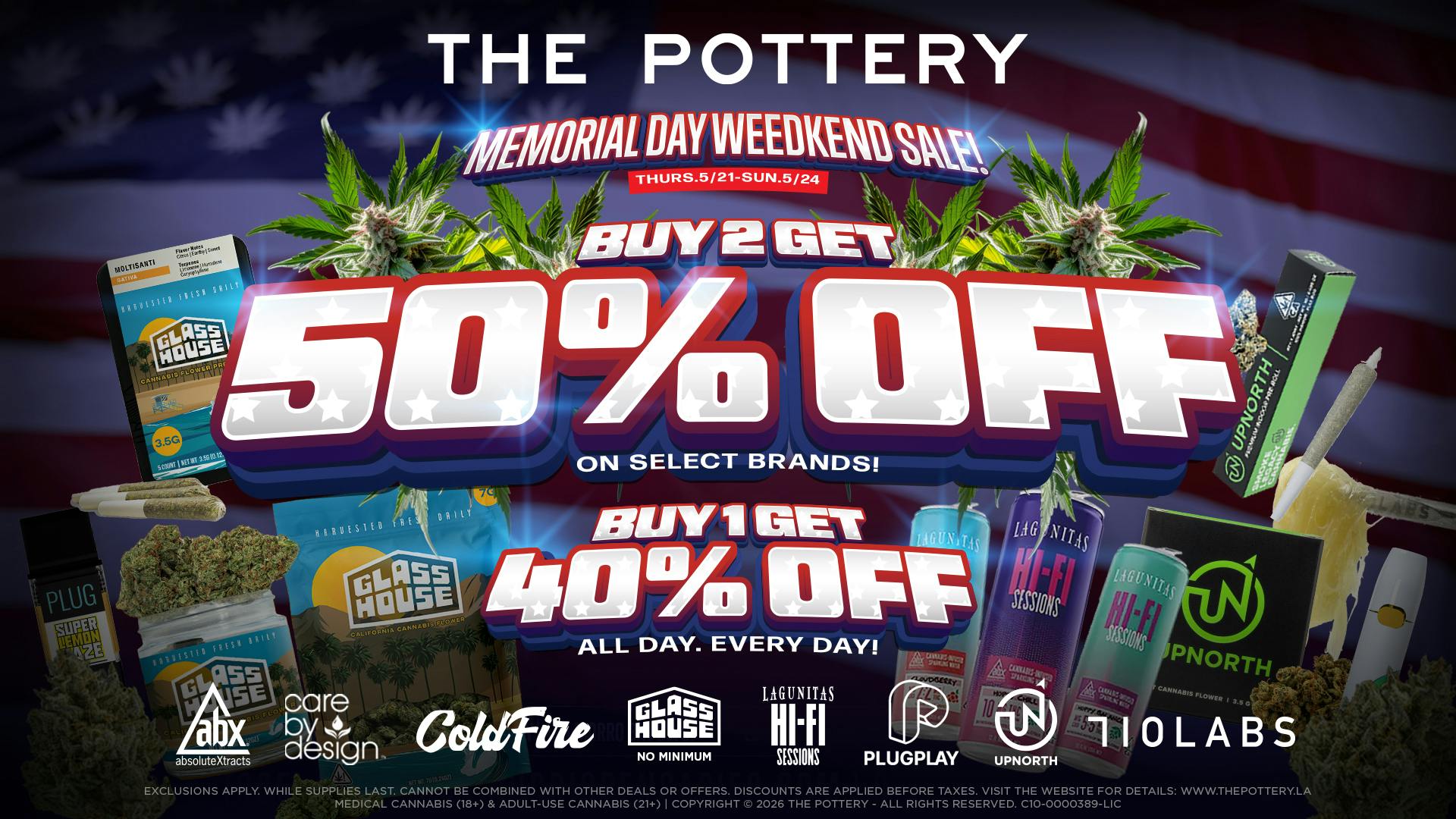 The Pottery Weed Dispensary Los Angeles 🔥50% OFF SELECT BRANDS🔥MEMORIAL WEEDKEND SALE🔥
