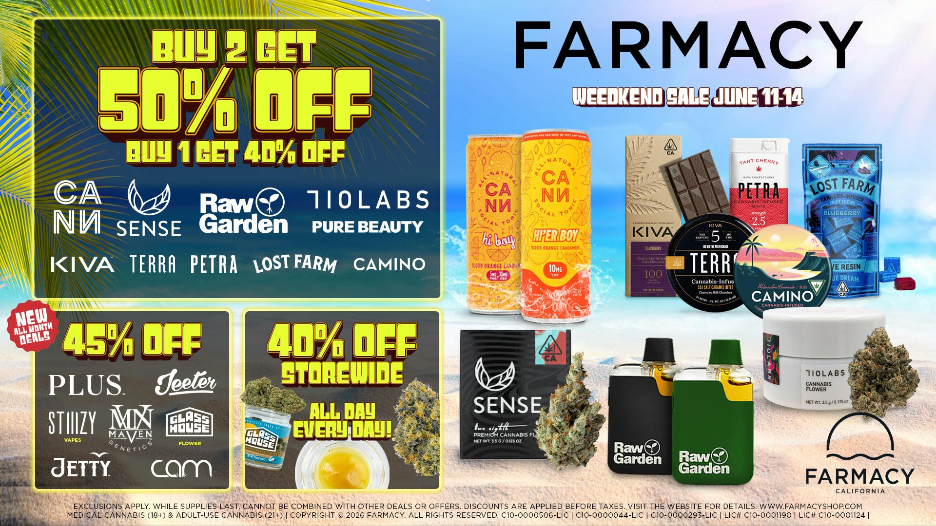 Farmacy Berkeley 🪴50% OFF SELECT BRANDS🌿WEEDKEND SALE🔥💨😎
