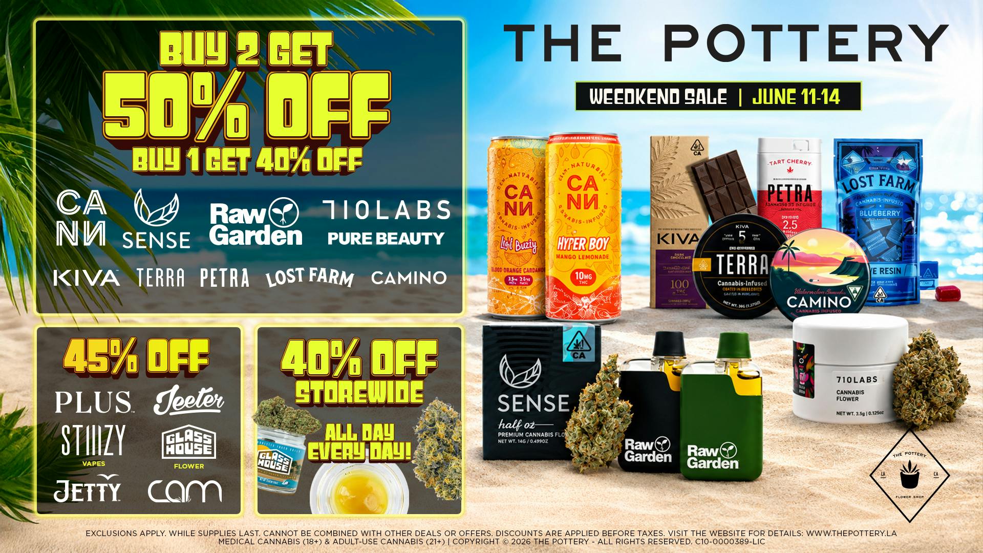 The Pottery Weed Dispensary Los Angeles 🪴50% OFF SELECT BRANDS🌿WEEDKEND SALE🔥💨😎