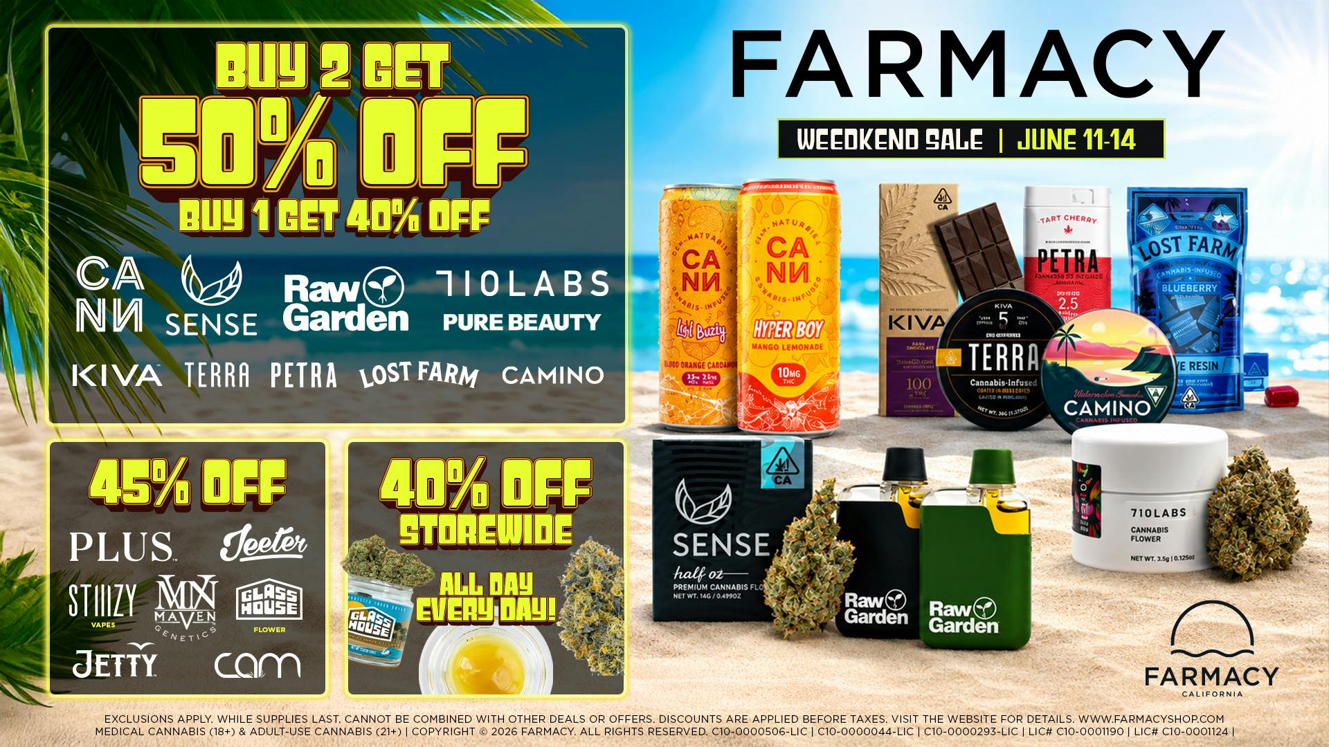 Farmacy Berkeley 🪴50% OFF SELECT BRANDS🌿WEEDKEND SALE🔥💨😎